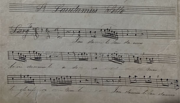 solo Laudamus te da Missa em Si Bemol de João José Baldi. Acervo A.A.Bispo. Copyright